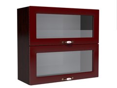 Corp superior vitrina 80 cu 2 usi orizontale Zebra MDF rosu simplu